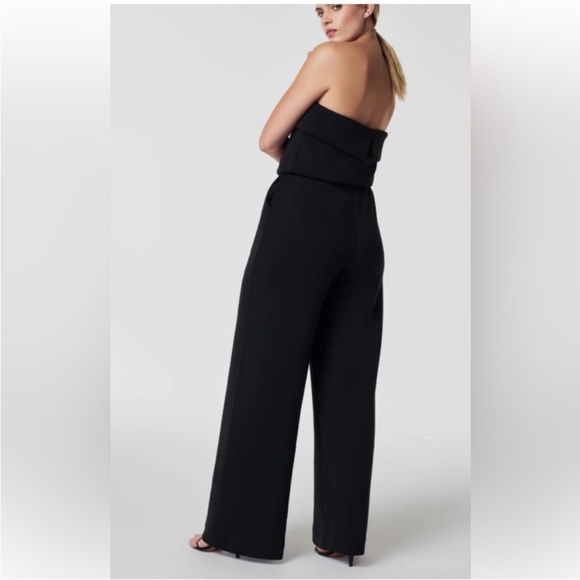 SPANX Air Essential Strapless Jumpsuit 2X Tall Black Airluxe WideLeg Comfy Femme - Picture 6 of 17